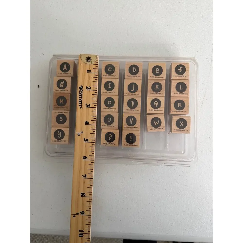 Stamping’ up wooden alphabet letter stamps set 28 pieces